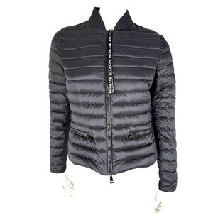MONCLER Blenca Black Longue Saison Nylon Zip Goose Down Jacket 1 Small